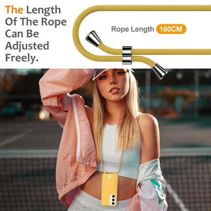 For Samsung Galaxy S25 5G Integrated Card Bag Solid Color Liquid Silicone Phone Case with Lanyard(Yellow) - Galaxy S25 5G Cases by PMC Jewellery | Online Shopping South Africa | PMC Jewellery | Buy Now Pay Later Mobicred