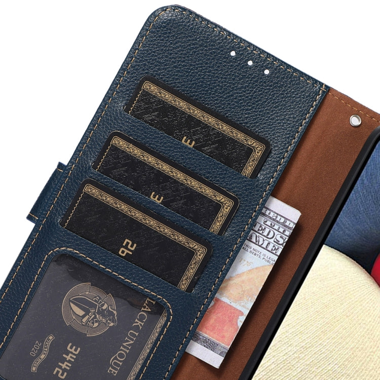 For Samsung Galaxy S25 Ultra KHAZNEH Litchi Texture Leather RFID Phone Case(Blue) - free shipping - PMC Jewellery - Order now!