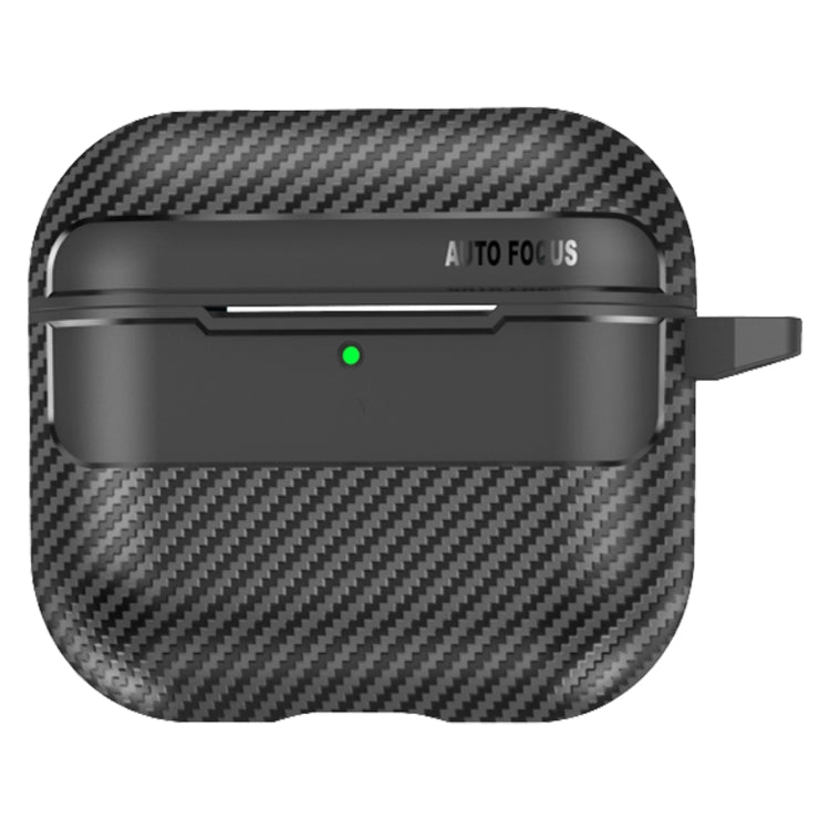 For AirPods 4 Carbon Fiber Texture Bluetooth Earphone Protective Case(Black) - For AirPods 4 by PMC Jewellery | Online Shopping South Africa | PMC Jewellery | Buy Now Pay Later Mobicred