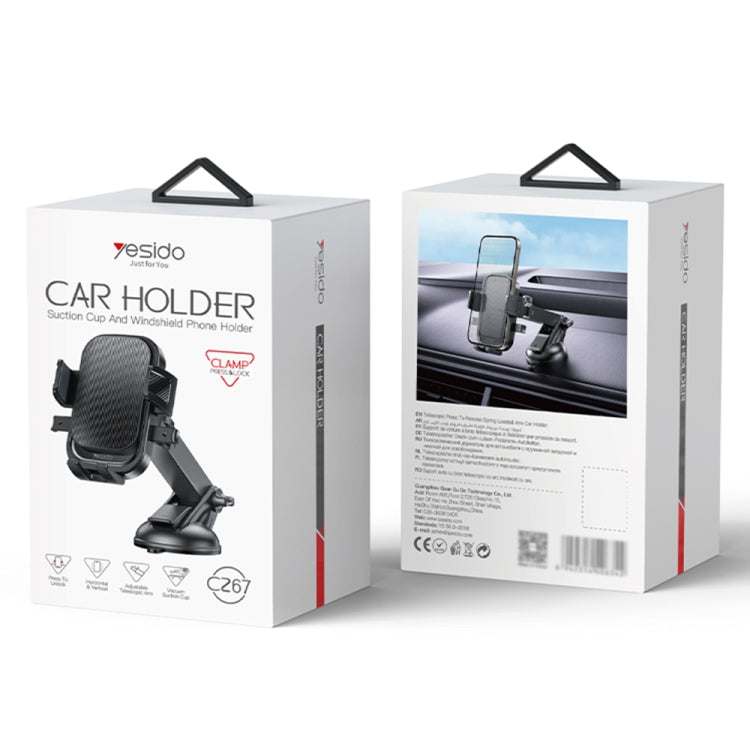 Yesido C267 Suction Cup Gravity Clamp Car Phone Holder(Black) - Car Holders by Yesido | Online Shopping South Africa | PMC Jewellery | Buy Now Pay Later Mobicred