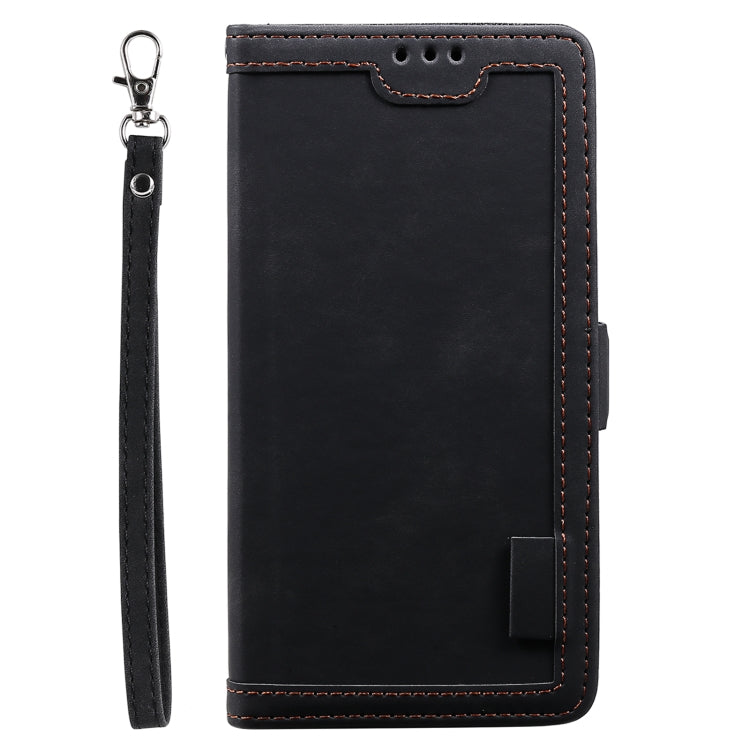 For Samsung Galaxy S25+ 5G Retro Splicing Horizontal Flip Leather Phone Case(Black) - Galaxy S25+ 5G Cases by PMC TechLife | Online Shopping South Africa | PMC TechLife | Buy Now Pay Later Mobicred