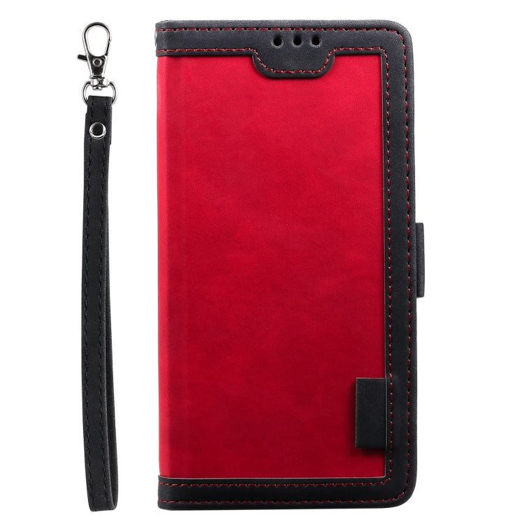 For Samsung Galaxy S25 Ultra 5G Retro Splicing Horizontal Flip Leather Phone Case(Red) - Galaxy S25 Ultra 5G Cases by PMC TechLife | Online Shopping South Africa | PMC TechLife | Buy Now Pay Later Mobicred