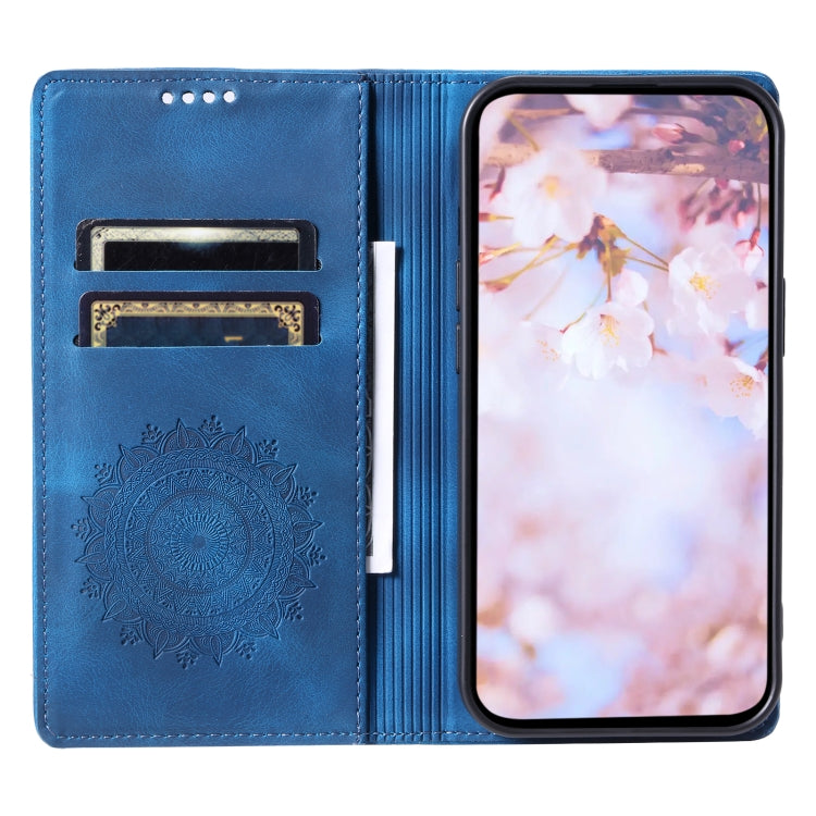 For Samsung Galaxy S25+ 5G Totem Embossed Magnetic Leather Phone Case(Blue) - Galaxy S25+ 5G Cases by PMC Jewellery | Online Shopping South Africa | PMC Jewellery | Buy Now Pay Later Mobicred