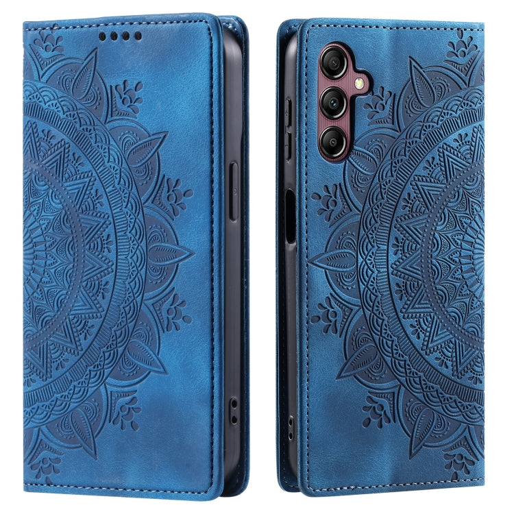 For Samsung Galaxy S25+ 5G Totem Embossed Magnetic Leather Phone Case(Blue) - Galaxy S25+ 5G Cases by PMC Jewellery | Online Shopping South Africa | PMC Jewellery | Buy Now Pay Later Mobicred