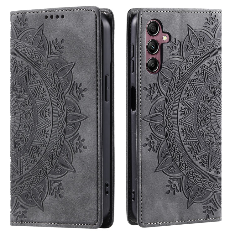 For Samsung Galaxy S25+ 5G Totem Embossed Magnetic Leather Phone Case(Grey) - Galaxy S25+ 5G Cases by PMC Jewellery | Online Shopping South Africa | PMC Jewellery | Buy Now Pay Later Mobicred