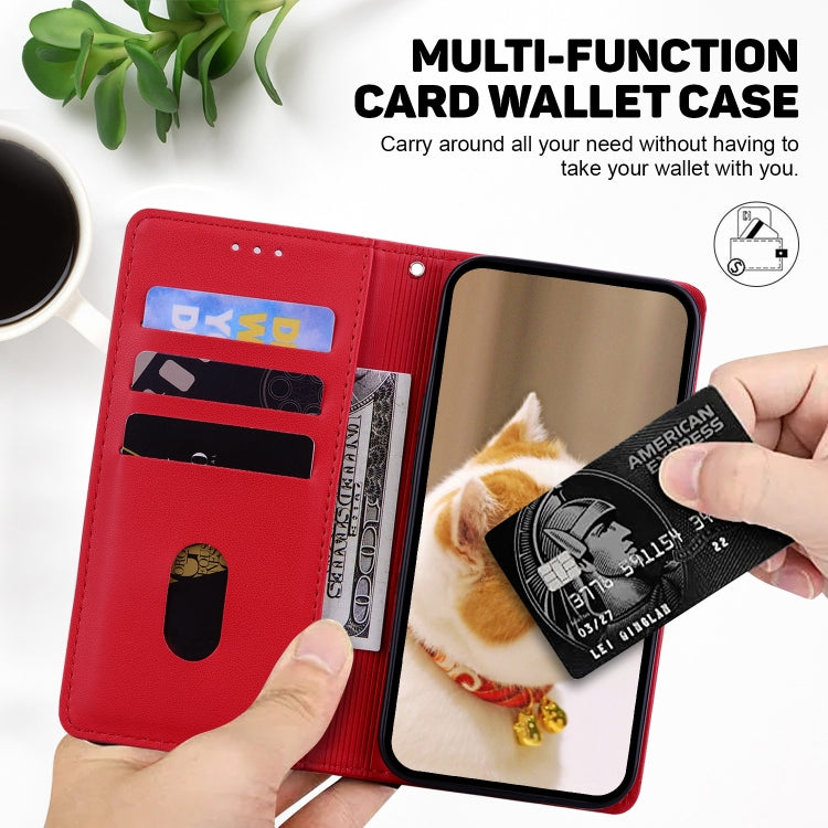 For Samsung Galaxy S25+ 5G Cute Cats RFID Leather Phone Case(Red) - Galaxy S25+ 5G Cases by PMC Jewellery | Online Shopping South Africa | PMC Jewellery | Buy Now Pay Later Mobicred