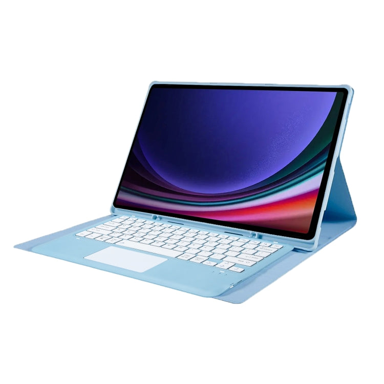 For Samsung Galaxy Tab S10 Ultra A910B-A Touch Pad Detachable Bluetooth Keyboard Leather Tablet Case(Sky Blue) - Samsung Keyboard by PMC Jewellery | Online Shopping South Africa | PMC Jewellery | Buy Now Pay Later Mobicred