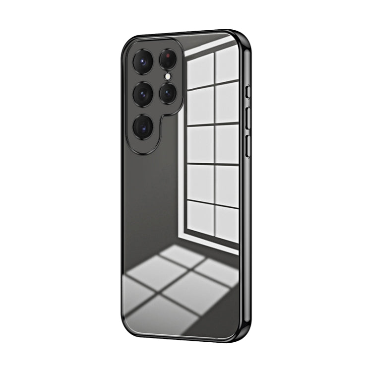 For Samsung Galaxy S25 Ultra 5G Transparent Plating Fine Hole Phone Case(Black) - Galaxy S25 Ultra 5G Cases by PMC Jewellery | Online Shopping South Africa | PMC Jewellery | Buy Now Pay Later Mobicred