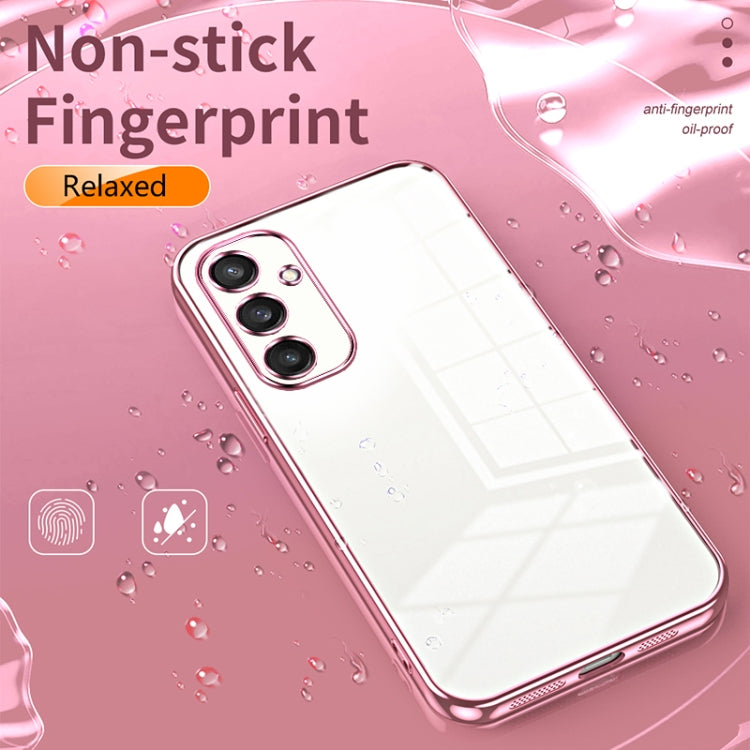 For Samsung Galaxy S25 5G Transparent Plating Fine Hole Phone Case(Pink) - Galaxy S25 5G Cases by PMC Jewellery | Online Shopping South Africa | PMC Jewellery | Buy Now Pay Later Mobicred