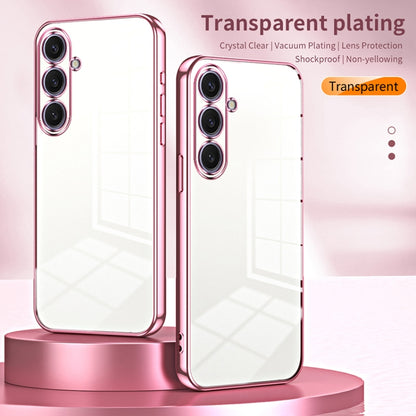 For Samsung Galaxy S25+ 5G Transparent Plating Fine Hole Phone Case(Silver) - Galaxy S25+ 5G Cases by PMC Jewellery | Online Shopping South Africa | PMC Jewellery | Buy Now Pay Later Mobicred