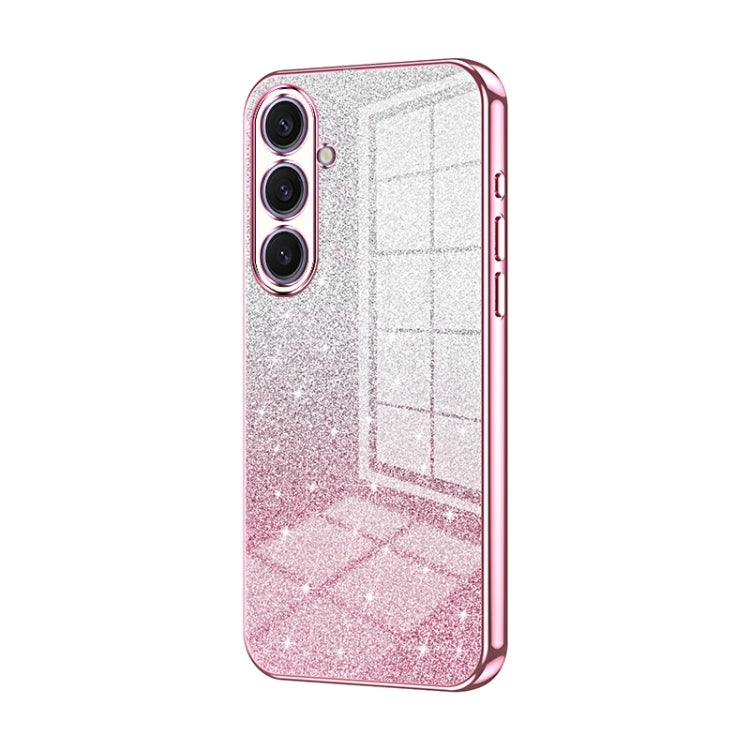 For Samsung Galaxy S25+ 5G Gradient Glitter Powder Electroplated Phone Case(Pink) - Galaxy S25+ 5G Cases by PMC Jewellery | Online Shopping South Africa | PMC Jewellery | Buy Now Pay Later Mobicred