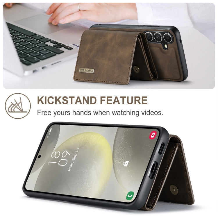 For Samsung Galaxy S24 FE 5G DG.MING M1 Series 3-Fold Multi Card Wallet + Magnetic Phone Case(Coffee) - Galaxy S24 FE 5G Cases by DG.MING | Online Shopping South Africa | PMC Jewellery | Buy Now Pay Later Mobicred