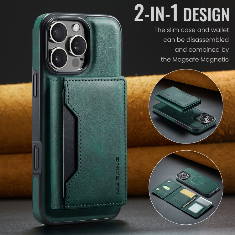 For iPhone 16 Pro Max DG.MING MAGKING-K2 Series MagSafe RFID Card Bag Detachable Phone Case(Green) - iPhone 16 Pro Max Cases by DG.MING | Online Shopping South Africa | PMC Jewellery | Buy Now Pay Later Mobicred