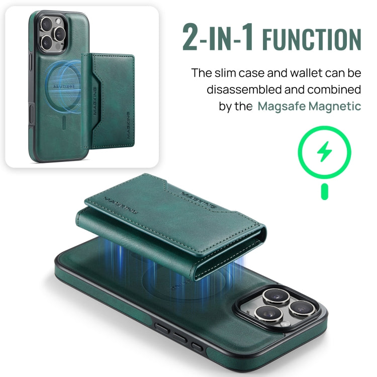 For iPhone 16 Pro Max DG.MING MAGKING-K2 Series MagSafe RFID Card Bag Detachable Phone Case(Green) - iPhone 16 Pro Max Cases by DG.MING | Online Shopping South Africa | PMC Jewellery | Buy Now Pay Later Mobicred