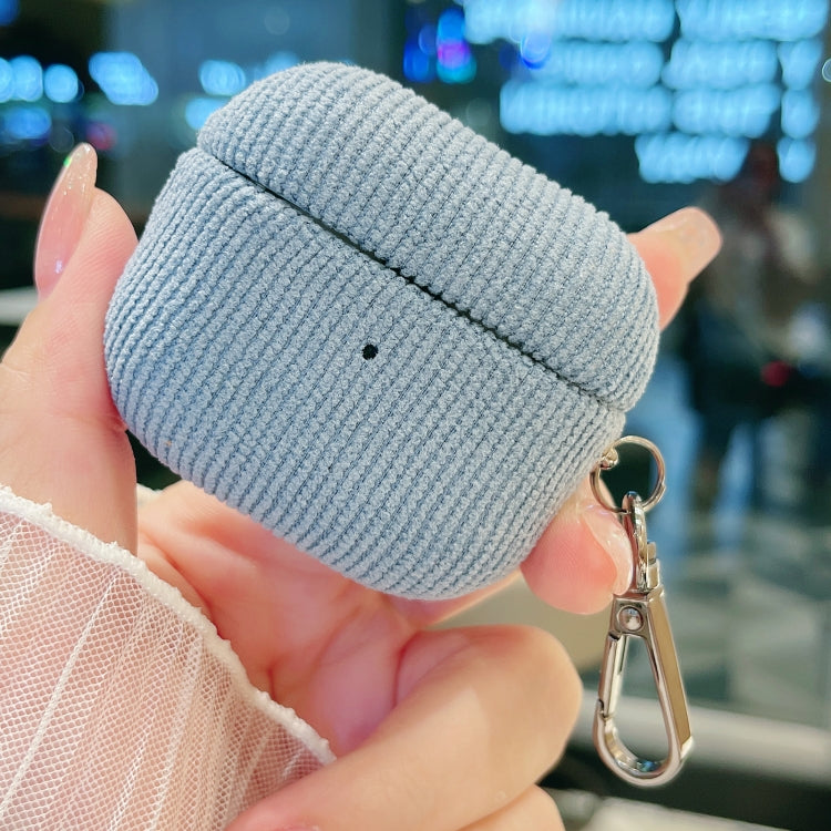 For AirPods 3 Corduroy Cloth Pattern Earphone Protective Case(Sky Blue) - For AirPods 3 by PMC Jewellery | Online Shopping South Africa | PMC Jewellery | Buy Now Pay Later Mobicred