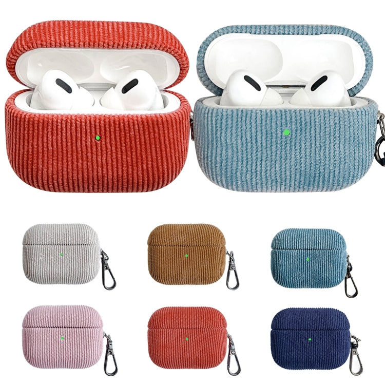 For AirPods Pro 2 Corduroy Cloth Pattern Earphone Protective Case(Sky Blue) - For AirPods Pro 2 by PMC Jewellery | Online Shopping South Africa | PMC Jewellery | Buy Now Pay Later Mobicred
