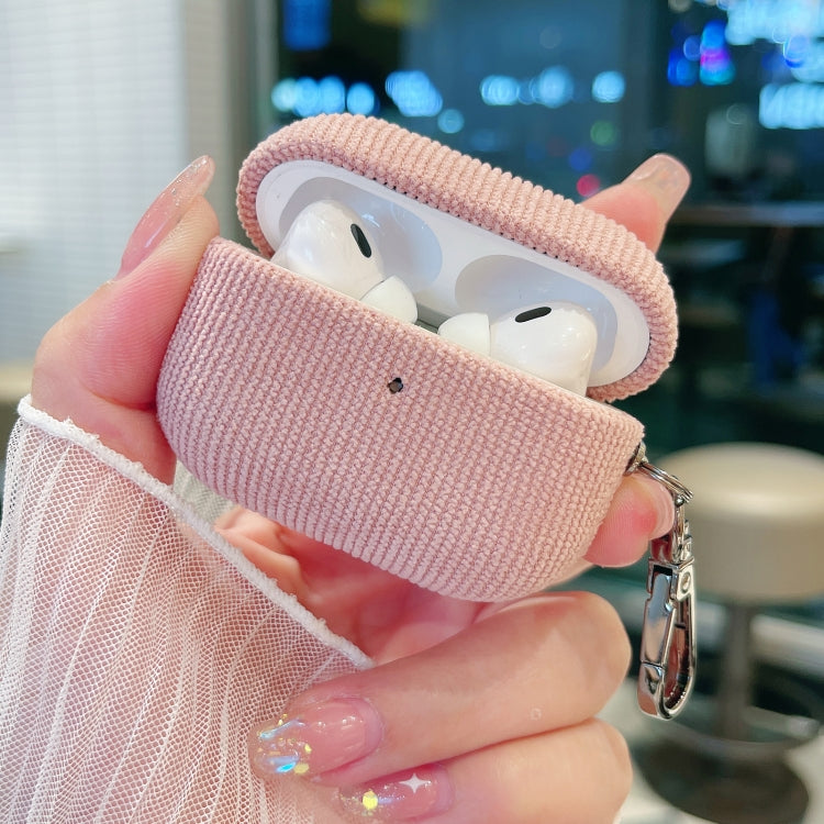 For AirPods Pro Corduroy Cloth Pattern Earphone Protective Case(Orange) - For AirPods Pro by PMC Jewellery | Online Shopping South Africa | PMC Jewellery | Buy Now Pay Later Mobicred