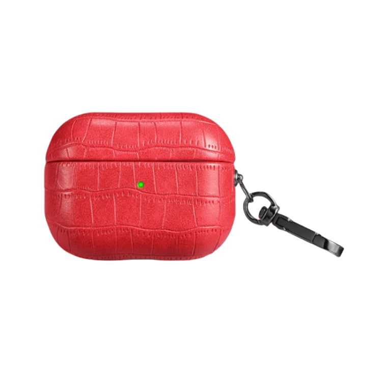 For AirPods Pro Crocodile Texture Earphone Protective Case(Red) - For AirPods Pro by PMC Jewellery | Online Shopping South Africa | PMC Jewellery | Buy Now Pay Later Mobicred