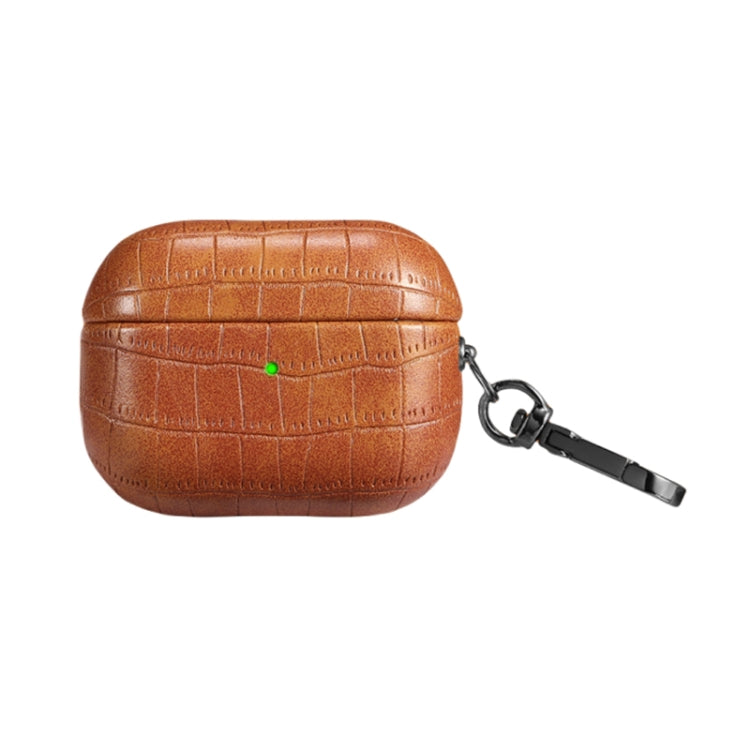 For AirPods Pro Crocodile Texture Earphone Protective Case(Light Brown) - free shipping - PMC Jewellery - Order now!