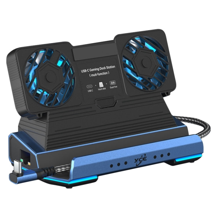 YCE-V279A 9 in 1 USB-C Gaming Dock Station with Detachable Fan(Blue Black) - free shipping - PMC Jewellery - Order now!