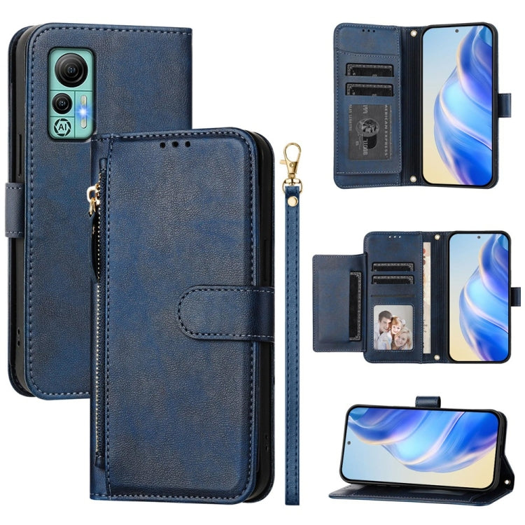 For Ulefone Note 14 Multi-Card Slots Zipper Wallet Leather Phone Case(Blue) - Ulefone Cases by PMC Jewellery | Online Shopping South Africa | PMC Jewellery | Buy Now Pay Later Mobicred