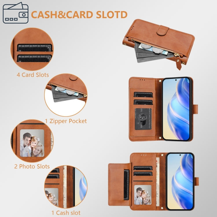 For Ulefone Note 18 Ultra Multi-Card Slots Zipper Wallet Leather Phone Case(Brown) - Ulefone Cases by PMC Jewellery | Online Shopping South Africa | PMC Jewellery | Buy Now Pay Later Mobicred