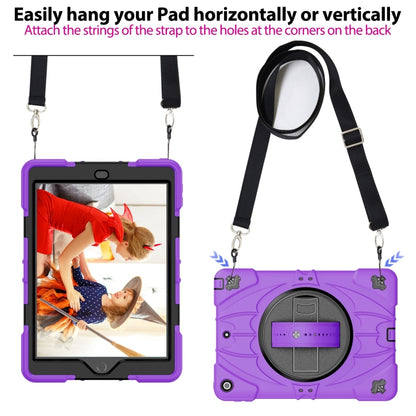 For iPad 9.7 2018 / 2017 / Air 2 Bat Hand Grip Turntable Stand Tablet Case(Purple Black) - iPad 9.7 (2018) & (2017) Cases by PMC Jewellery | Online Shopping South Africa | PMC Jewellery | Buy Now Pay Later Mobicred