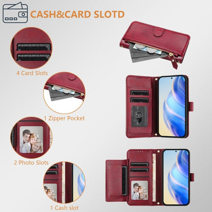 For Huawei Pura 70 Multi-Card Slots Zipper Wallet Leather Phone Case(Dark Red) - Huawei Cases by PMC Jewellery | Online Shopping South Africa | PMC Jewellery | Buy Now Pay Later Mobicred