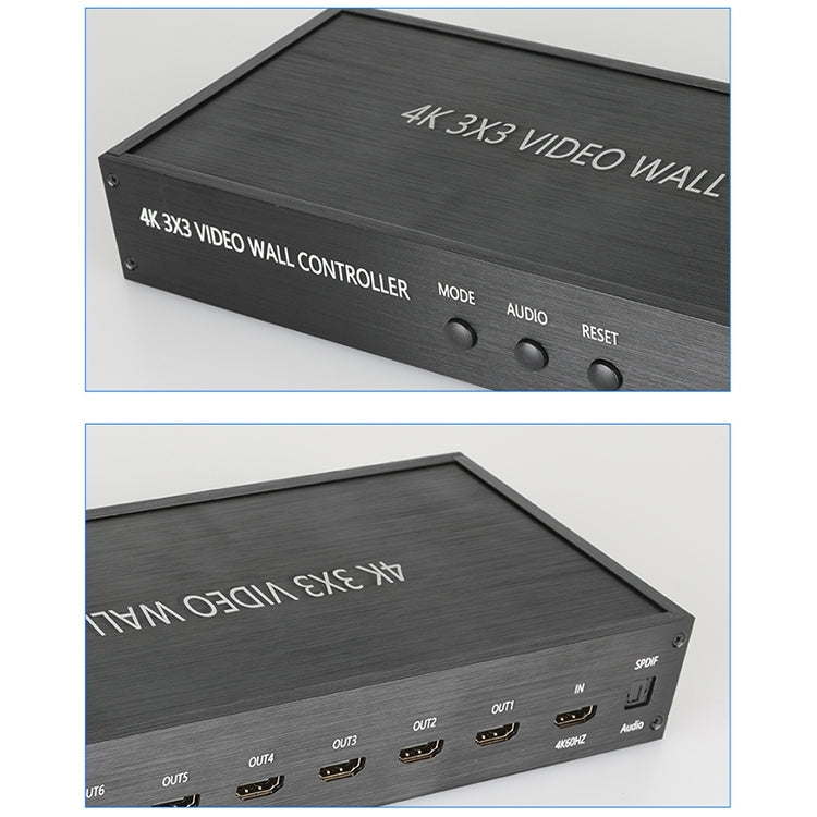 NK-BT88 4K 3x3 HDMI Video Wall Controller Multi-screen Splicing Processor with Remote Controller, Plug:US Plug - Splitter by PMC TechLife | Online Shopping South Africa | PMC TechLife | Buy Now Pay Later Mobicred