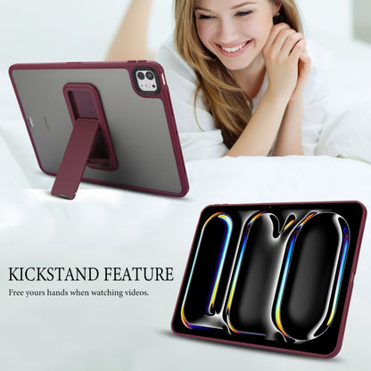 For iPad 10th Gen 10.9 2022 Skin Feel Holder PC Hybrid TPU Tablet Case(Wine Red) - iPad 10th Gen 10.9 Cases by PMC Jewellery | Online Shopping South Africa | PMC Jewellery | Buy Now Pay Later Mobicred