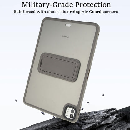 For iPad 10th Gen 10.9 2022 Skin Feel Holder PC Hybrid TPU Tablet Case(Grey) - iPad 10th Gen 10.9 Cases by PMC Jewellery | Online Shopping South Africa | PMC Jewellery | Buy Now Pay Later Mobicred