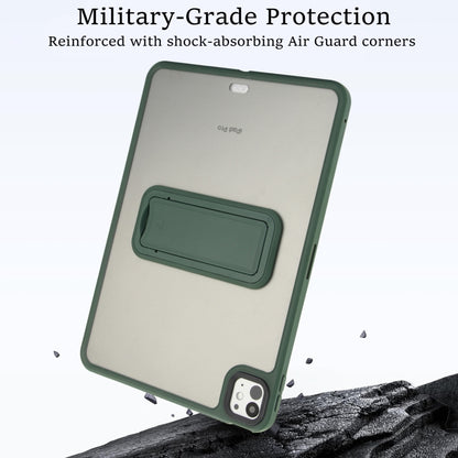 For iPad 10.2 2021 / 2020 / 2019 Skin Feel Holder PC Hybrid TPU Tablet Case(Dark Green) - iPad 10.2 Cases by PMC Jewellery | Online Shopping South Africa | PMC Jewellery | Buy Now Pay Later Mobicred