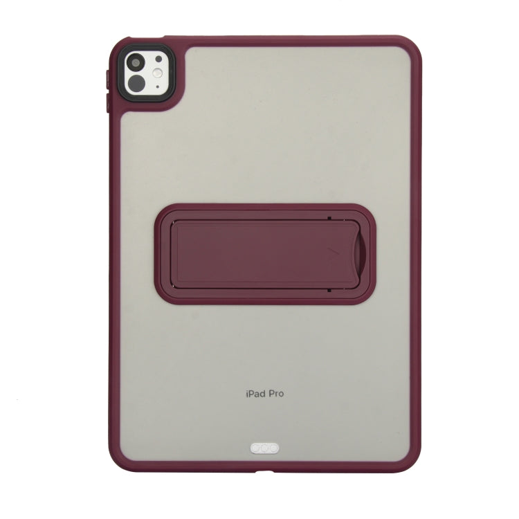 For iPad Air 2 9.7 Skin Feel Holder PC Hybrid TPU Tablet Case(Wine Red) - More iPad Cases by PMC Jewellery | Online Shopping South Africa | PMC Jewellery | Buy Now Pay Later Mobicred