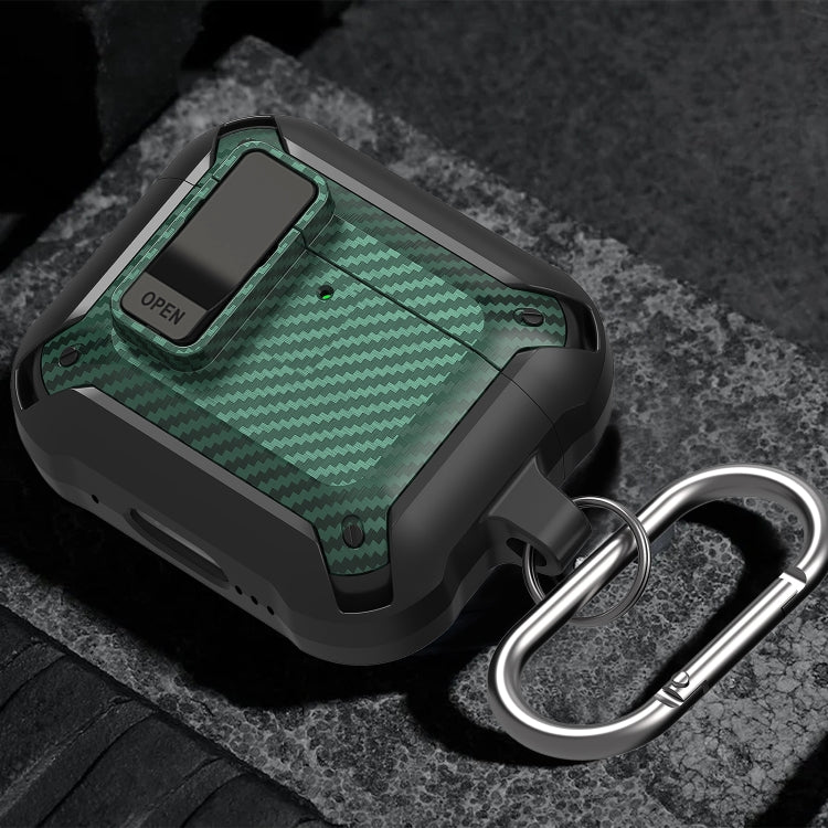 For AirPods 4 Bumblebee Carbon Fiber Shockproof Protective Case with Switch(Yellow) - For AirPods 4 by PMC Jewellery | Online Shopping South Africa | PMC Jewellery | Buy Now Pay Later Mobicred