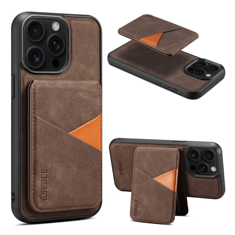 For iPhone 16 Pro Max ESEBLE E2 Retro Texture Card Slots MagSafe RFID Leather Case(Coffee) - free shipping - PMC Jewellery - Order now!