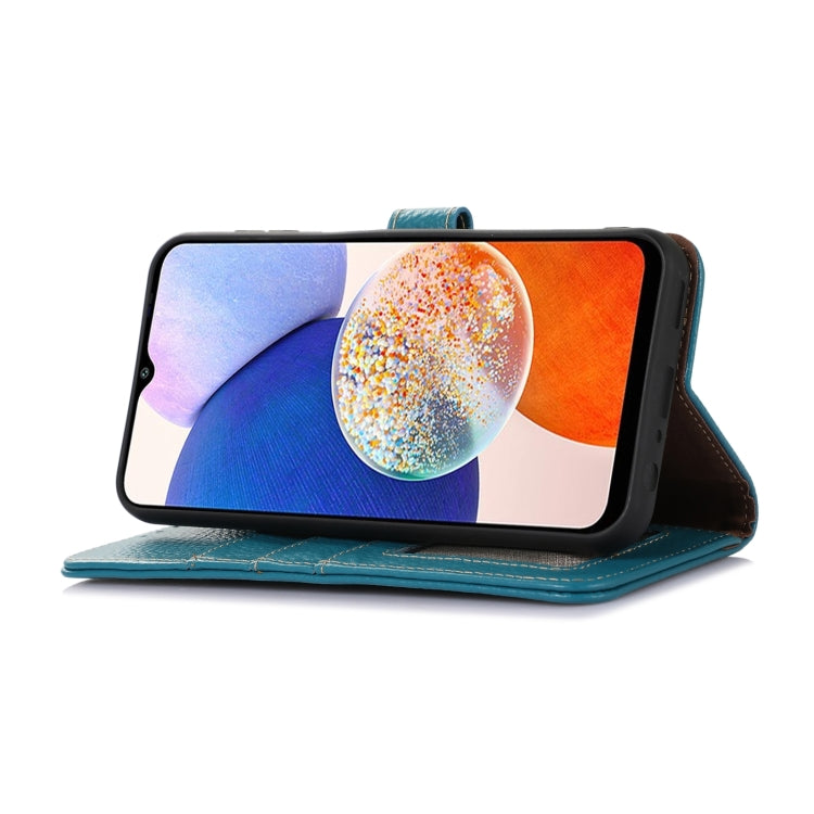 For Honor Play 60 Plus Genuine Leather Litchi Texture RFID Leather Phone Case(Blue) - Honor Cases by PMC TechLife | Online Shopping South Africa | PMC TechLife | Buy Now Pay Later Mobicred