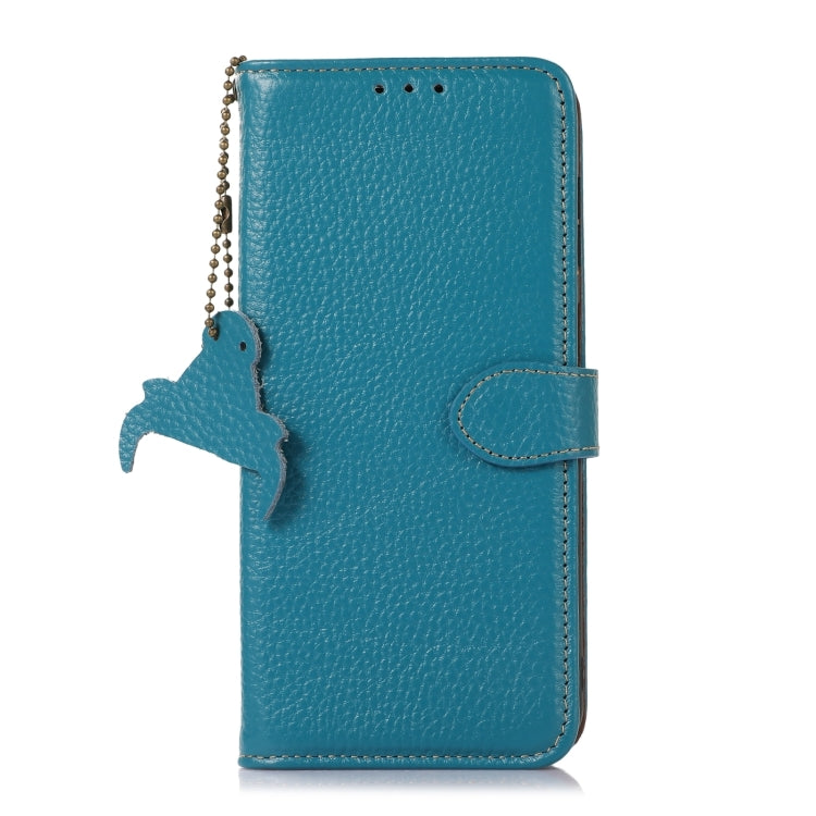 For Honor X9c Genuine Leather Litchi Texture RFID Leather Phone Case(Blue) - Honor Cases by PMC TechLife | Online Shopping South Africa | PMC TechLife | Buy Now Pay Later Mobicred