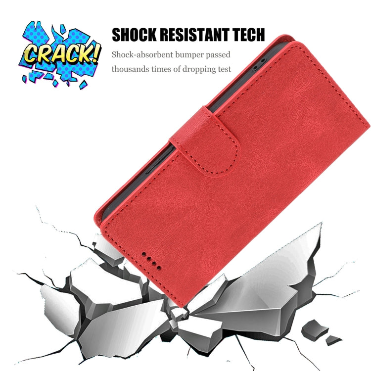 For iPhone 16e Fantasy Skin-feel Calfskin Texture Leather Phone Case(Red) - iPhone 16e Cases by PMC TechLife | Online Shopping South Africa | PMC TechLife | Buy Now Pay Later Mobicred