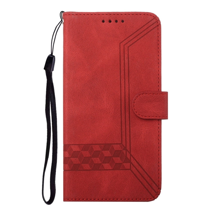 For Samsung Galaxy S25+ 5G Cubic Skin Feel Flip Leather Phone Case(Red) - Galaxy S25+ 5G Cases by PMC TechLife | Online Shopping South Africa | PMC TechLife | Buy Now Pay Later Mobicred
