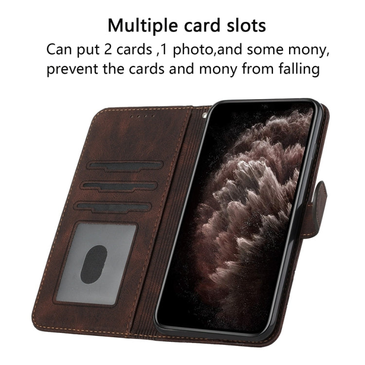 For Samsung Galaxy S25+ 5G Cubic Skin Feel Flip Leather Phone Case(Brown) - Galaxy S25+ 5G Cases by PMC Jewellery | Online Shopping South Africa | PMC Jewellery | Buy Now Pay Later Mobicred