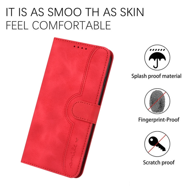 For Samsung Galaxy S25+ 5G Heart Pattern Skin Feel Leather Phone Case(Red) - Galaxy S25+ 5G Cases by PMC Jewellery | Online Shopping South Africa | PMC Jewellery | Buy Now Pay Later Mobicred