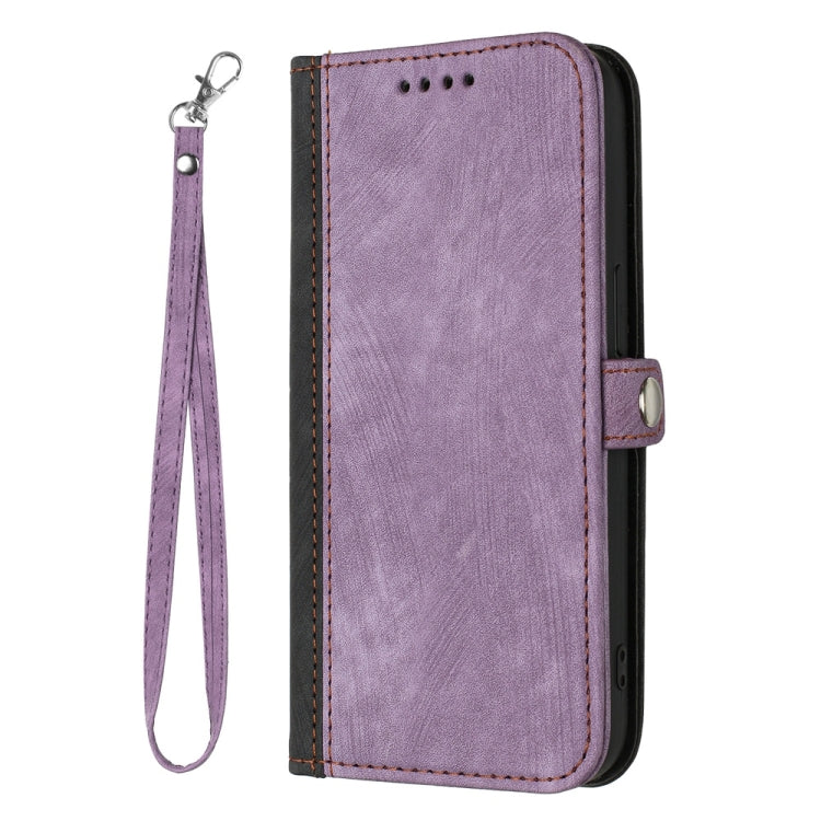 For Samsung Galaxy S25 5G Side Buckle Double Fold Hand Strap Leather Phone Case(Purple) - Galaxy S25 5G Cases by PMC Jewellery | Online Shopping South Africa | PMC Jewellery | Buy Now Pay Later Mobicred