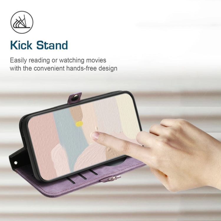 For Samsung Galaxy S25 5G Side Buckle Double Fold Hand Strap Leather Phone Case(Purple) - Galaxy S25 5G Cases by PMC Jewellery | Online Shopping South Africa | PMC Jewellery | Buy Now Pay Later Mobicred