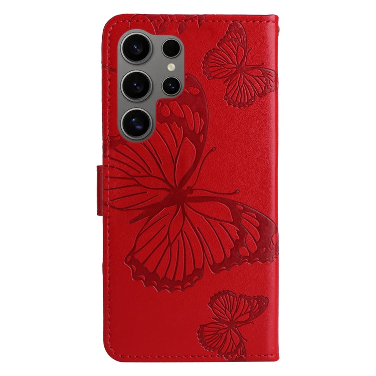 For Samsung Galaxy S25 Ultra 5G 3D Butterfly Embossed Pattern Flip Leather Phone Case(Red) - Galaxy S25 Ultra 5G Cases by PMC Jewellery | Online Shopping South Africa | PMC Jewellery | Buy Now Pay Later Mobicred