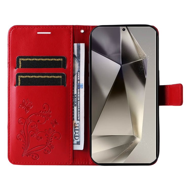 For Samsung Galaxy S25 Ultra 5G 3D Butterfly Embossed Pattern Flip Leather Phone Case(Red) - Galaxy S25 Ultra 5G Cases by PMC Jewellery | Online Shopping South Africa | PMC Jewellery | Buy Now Pay Later Mobicred