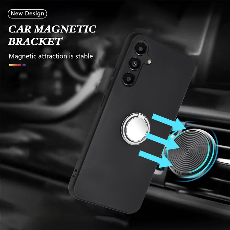 For Samsung Galaxy S25+ 5G Matte Ring Holder TPU Phone Case(Silver) - Galaxy S25+ 5G Cases by PMC Jewellery | Online Shopping South Africa | PMC Jewellery | Buy Now Pay Later Mobicred