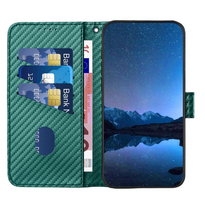 For Samsung Galaxy S25 5G YX0070 Carbon Fiber Buckle Leather Phone Case with Lanyard(Dark Green) - Galaxy S25 5G Cases by PMC Jewellery | Online Shopping South Africa | PMC Jewellery | Buy Now Pay Later Mobicred