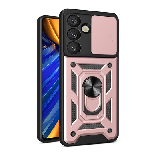 For Samsung Galaxy S25 5G Sliding Camera Cover Design TPU+PC Phone Case(Rose Gold) - Galaxy S25 5G Cases by PMC Jewellery | Online Shopping South Africa | PMC Jewellery | Buy Now Pay Later Mobicred