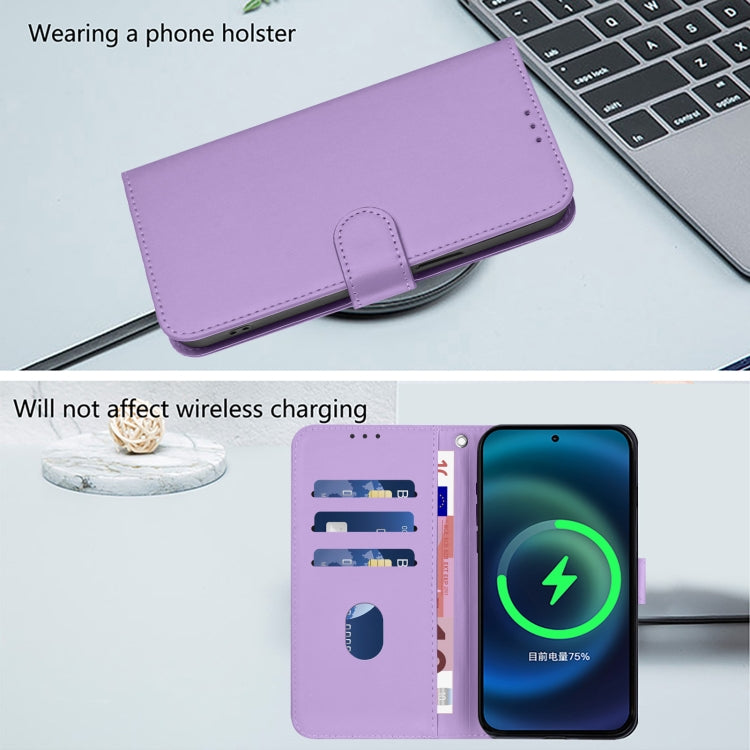 For Ulefone Note 14 Skin Feel Solid Color Leather Phone Case with Lanyard(Lavender Purple) - Ulefone Cases by PMC Jewellery | Online Shopping South Africa | PMC Jewellery | Buy Now Pay Later Mobicred