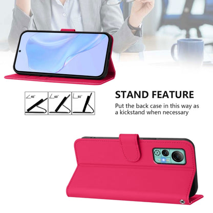 For Ulefone Note 14 Skin Feel Solid Color Leather Phone Case with Lanyard(Rose Red) - Ulefone Cases by PMC Jewellery | Online Shopping South Africa | PMC Jewellery | Buy Now Pay Later Mobicred